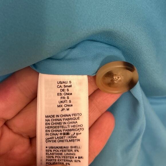 The Drop Ocean Blue Long Line Single Button Blazer Small New Relaxed Summer - Picture 12 of 13